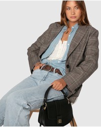 Belle & Bloom - Paris Grid Single Breasted Blazer
