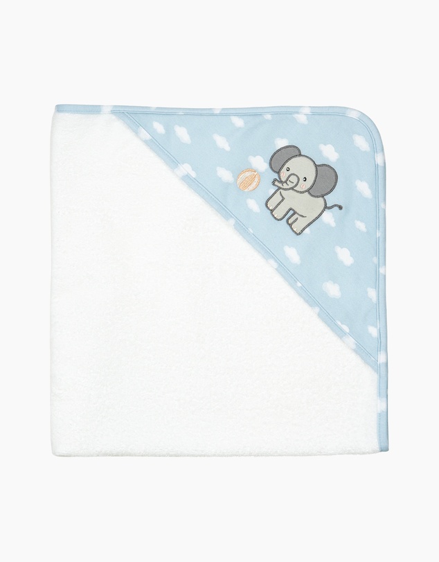 Living Textiles - Organic Hooded Towel - Elephant Playtime
