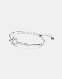 Swarovski - Dextera Bangle, Round Cut, White, Rhodium Plated