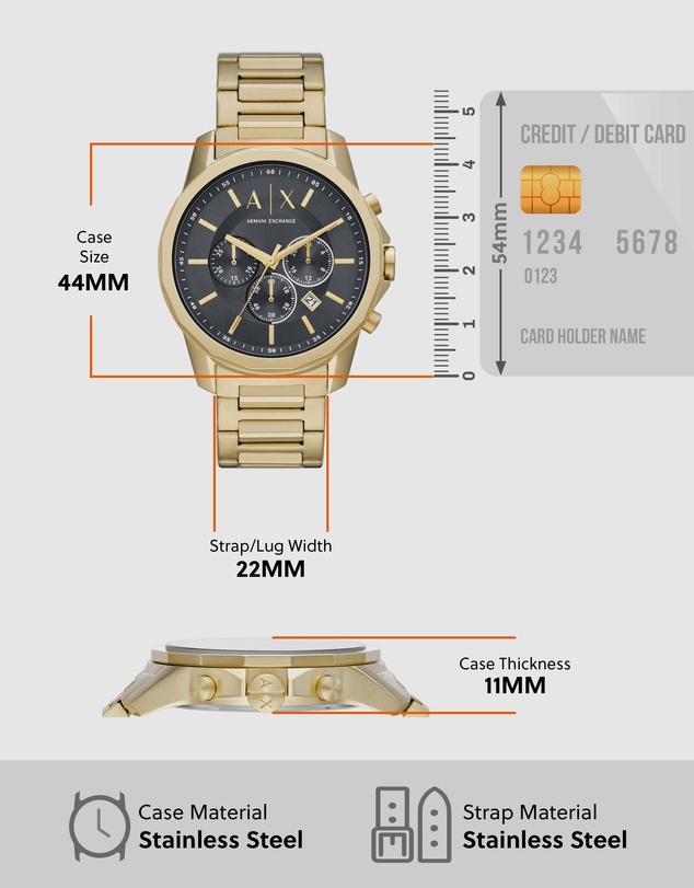 Armani Exchange - Gold Tone Chronograph Watch