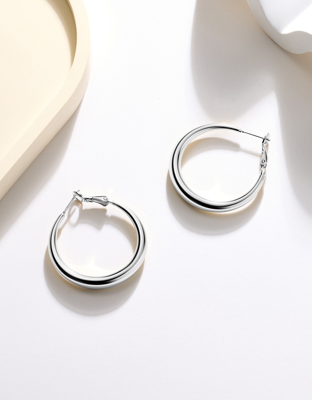 Mestige - Moonbeam Hoops - Silver Plated