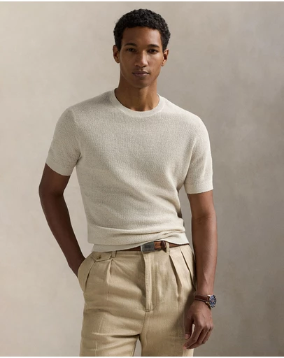 Polo Ralph Lauren - Textured Linen Short-Sleeve Sweater