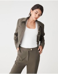 Forcast - Sadie Patch Pocket Crop Jacket