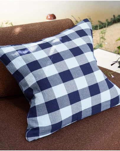 Bambury - Willow Cotton Gingham Square Cushion