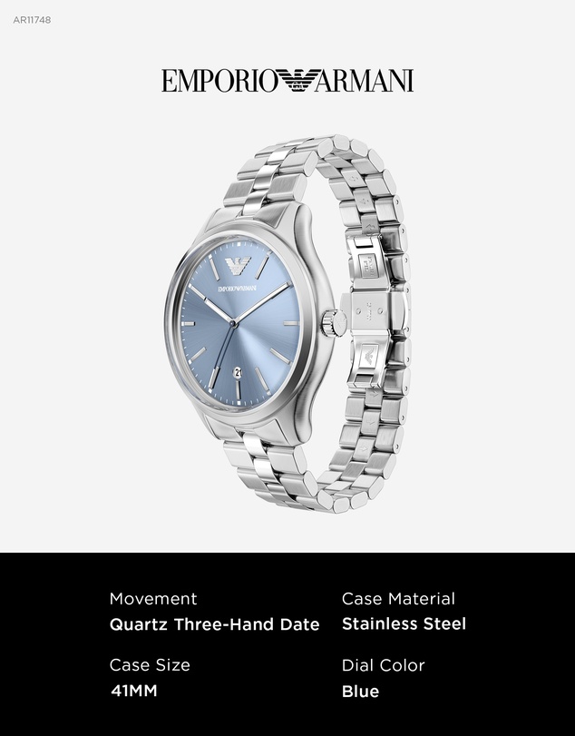 Emporio Armani - Silver Tone Analogue Watch