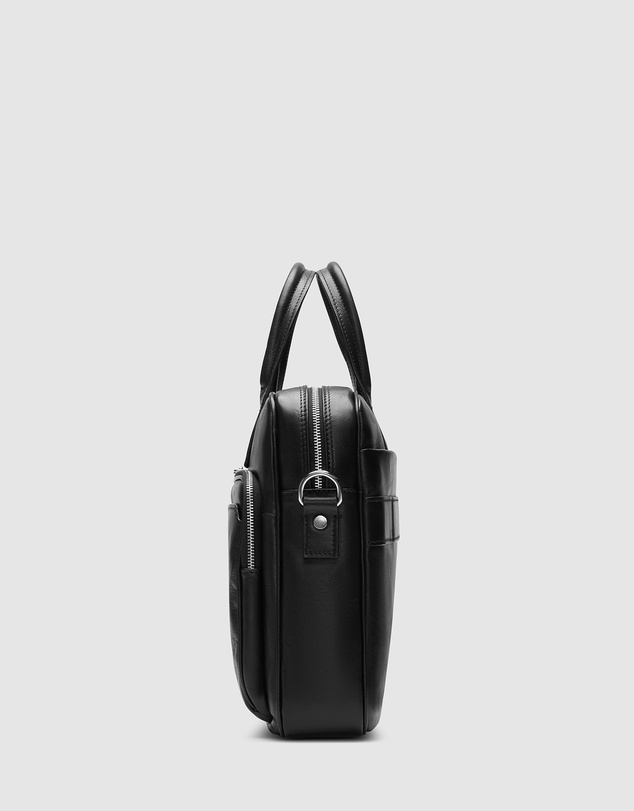 Republic of Florence - Pretoria Matt Black Leather Laptop Briefcase