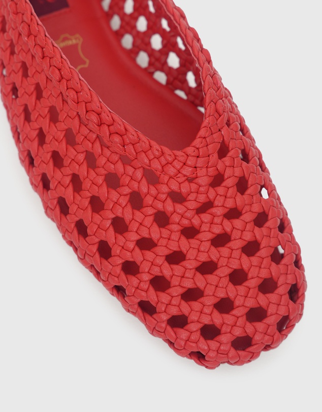 Betts - Izzy Leather Woven Ballet Flats