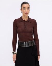 Minima Esenciales - Marigold Rib Knit Polo