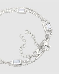 Elli Jewelry - Bracelet Set Topaz Rectangle 925 Sterling Silver