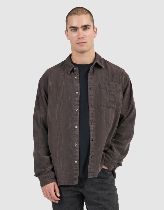 Rolla's - Heavy Weave Long Sleeve - Dark Brown