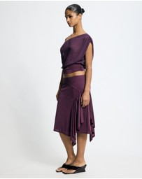 Lover - Mira Jersey And Georgette Asymmetric Top