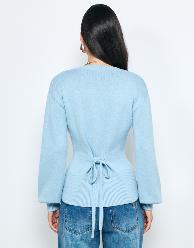 AERE - Bria Cotton Cashmere Blend Waisted Cardigan