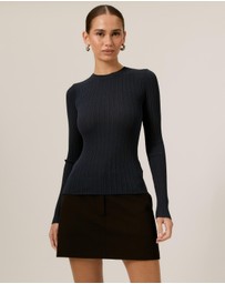 Tussah - Ribbed Crew Neck Long Sleeve Top
