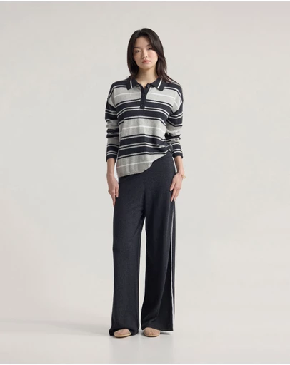 Oxford - Pip Striped Polo Knit