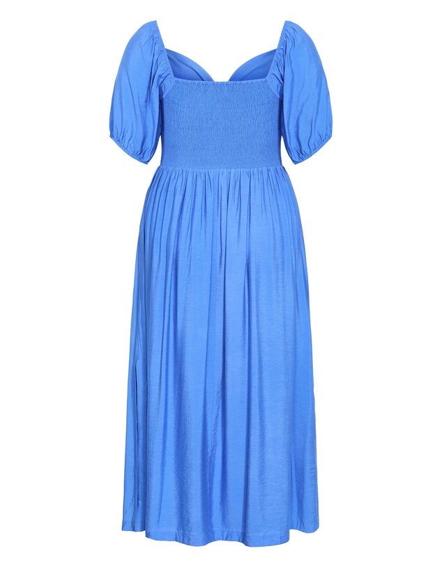 City Chic - Plus size Villa Roma Tie Front Dress - ocean blue