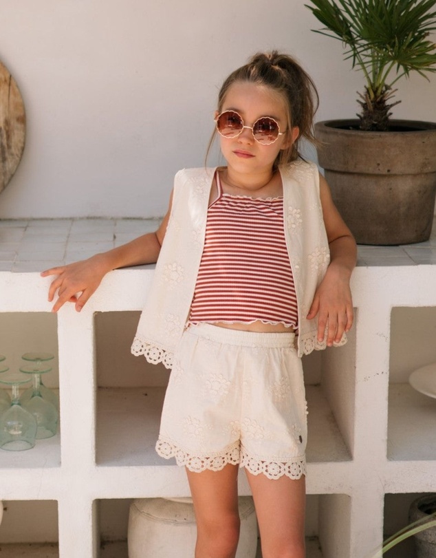 Like FLO - Fanny Embroidered Shorts - Kids-Teens
