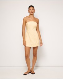 AERE - Fia Linen Strapless Mini Dress