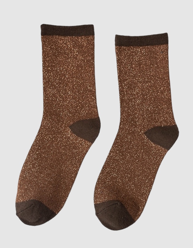 High Heel Jungle - Lurex Trouser Sock - Brown