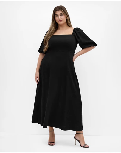 City Chic - Collins Puff Sleeve Midi Dress