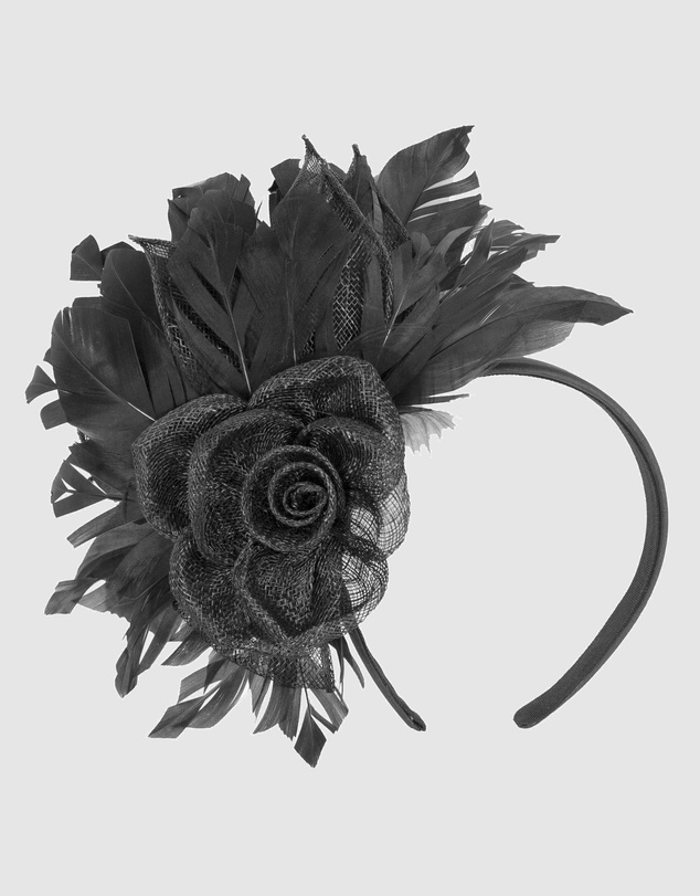 Max Alexander - Modern Black Racing Fascinator