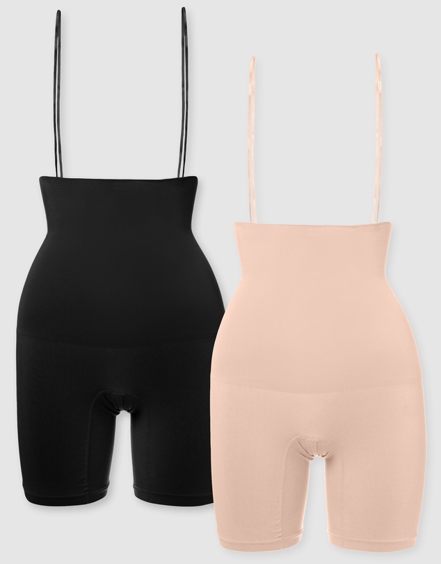 B Free Intimate Apparel - Power Shaping Stay Up Shorts - 2 Pack