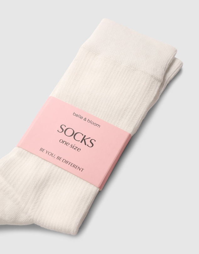 Belle & Bloom - Go For It Classic Ribbed Socks - White