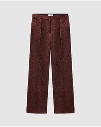 M.N.G - Straight-Leg Crinkled-Effect Trousers