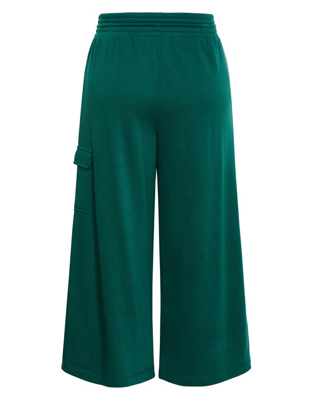 City Chic - Plus size Paige Pocket Wide Leg Track Pant - varsity green