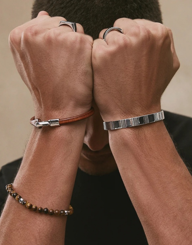 Najo - Apollo Men's 6mm Tiger Eye & Steel Elasticised Bracelet