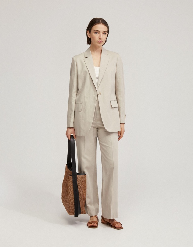 Oxford - Lauren Linen Blend Wide Leg Pants