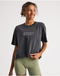 Upstate - Thrive Tee - Black Snow Wash Keyline Stack