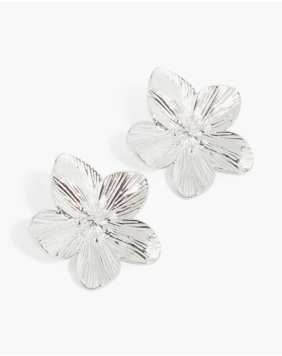 Lovisa - Waterproof Stainless Steel Textured Flower Stud Earrings