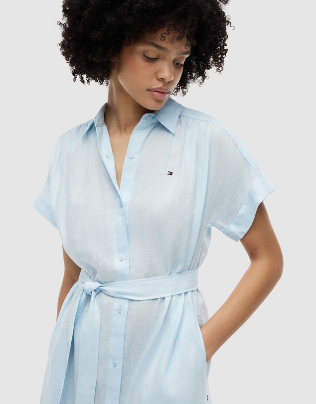 Tommy Hilfiger - Belted Linen Shirt Dress