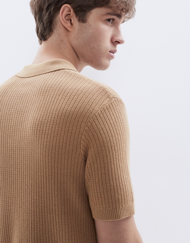 UNISON - Wavy Stitch Knit Polo