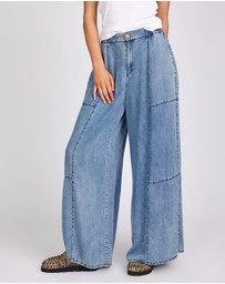 ONE TEASPOON - Marissa Tencel Palazzo Pants - Denim Blue
