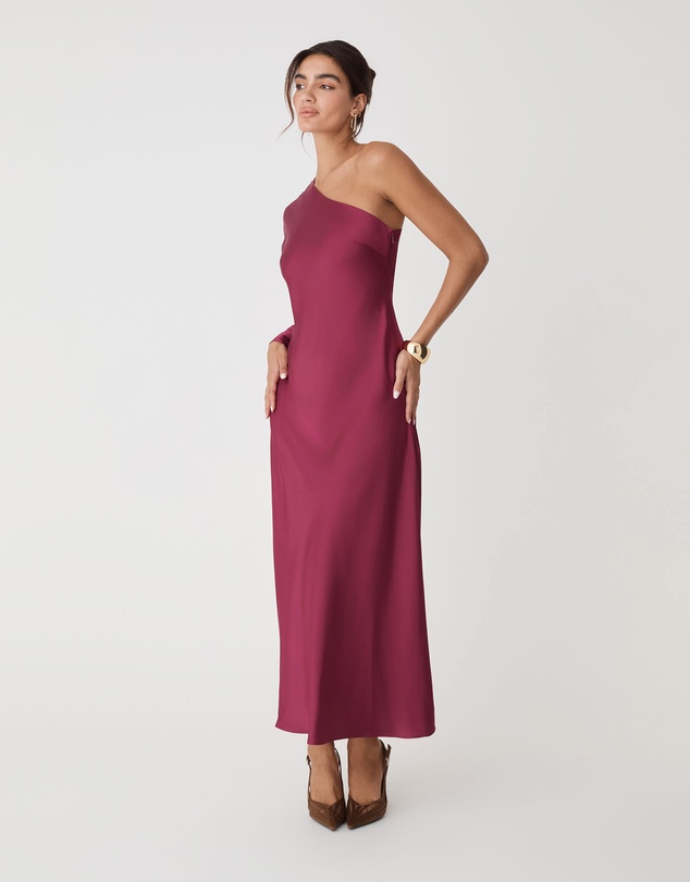 Forcast - Cleo One Shoulder Satin Dress
