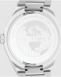 TIMEX - Q Timex® Continental Day and Date 39mm Stainless Steel Bracelet Watch