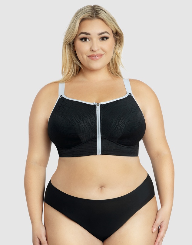 Parfait - Wave Wirefree Zip Front Sports Bra