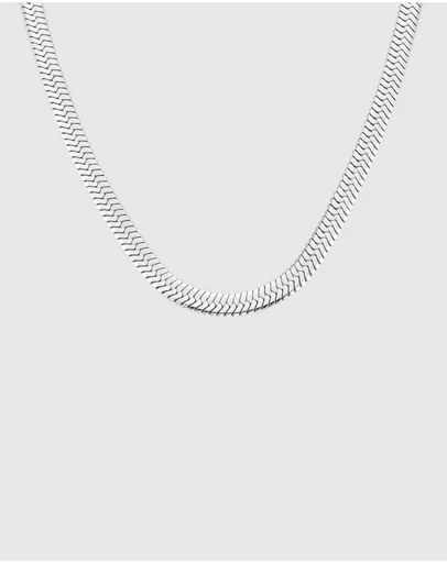 Rosefield - Large Snake Silver-Tone Necklace