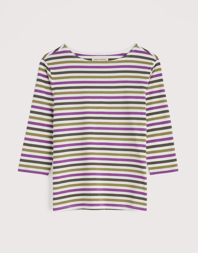 Seasalt - Seasalt Cornwall Multi Sailor 3/4 Sleeve Top Jersey