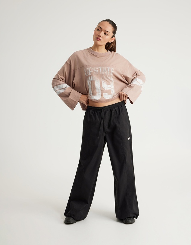 Upstate - Retro Sport LS Tee - Moccha /Snow Wash
