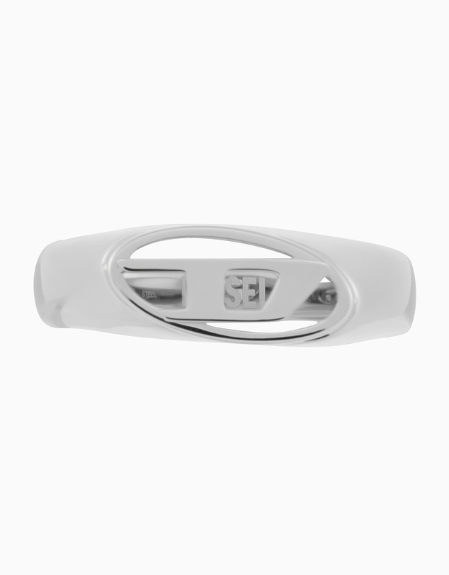 Diesel - Oval D Logo Silver Tone Ring