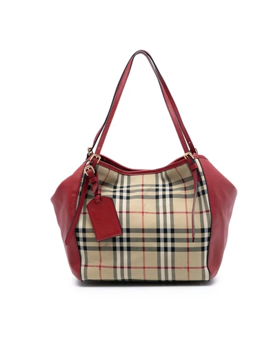 Pre-Loved by Azura Reborn - Pre-Loved Small Haymarket Check Canvas and Leather Canterbury Tote