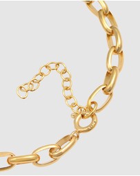 Elli Jewelry - Bracelet Casing Link Chain Charm Holder Adjustable in 925 Sterling Silver Gold Plated
