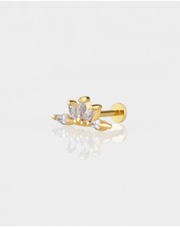 Wanderlust + Co - Sunrays Gold Flat Back Earring