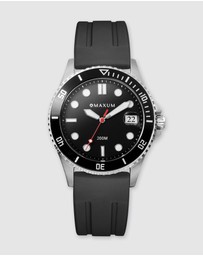 Maxum - Liberty Black Dial With Black Silicone Strap & Silver Tone Case
