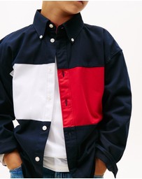 Tommy Hilfiger - Heritage Regular Fit Colour-Blocked Back Flag Shirt - Kids