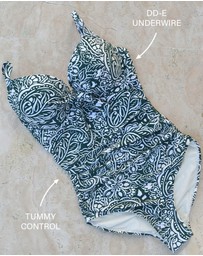 Nip Tuck Swim - Serigraph Isla DD/E Underwire Ruched Front One Piece