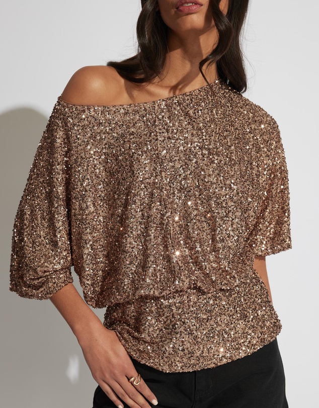 Decjuba - Danika Sequin Off Shoulder Top
