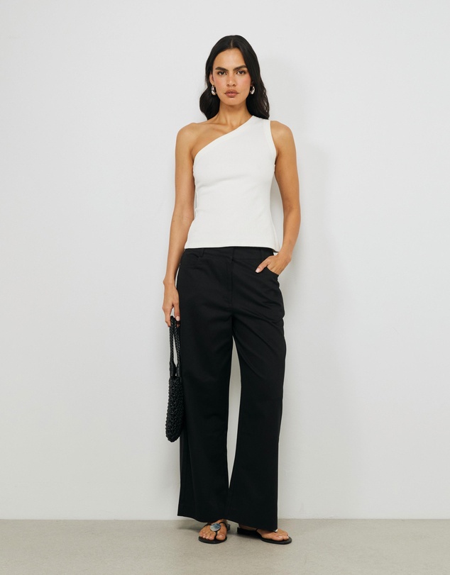 AERE - Elsa One Shoulder Ribbed Tank